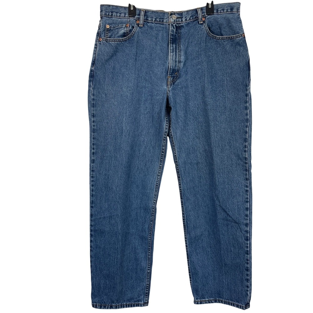 Y2K Levis 550 Relaxed Fit 40x32 100% Cotton Medium Wash Denim Blue Jeans Zip Fly